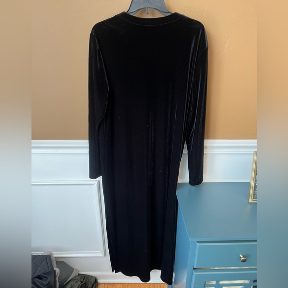 VTG Ronni Nicole Black Velvet Maxi Dress w/Matching Velvet Long Cardigan Size 16 - Picture 7 of 8
